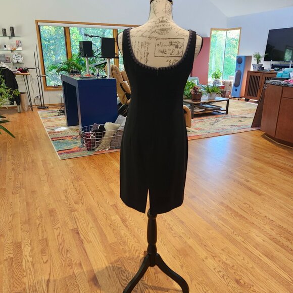 NANETTE LEPORE Duster Dress Suit Black with Gray Crochet Trim - Picture 12 of 16